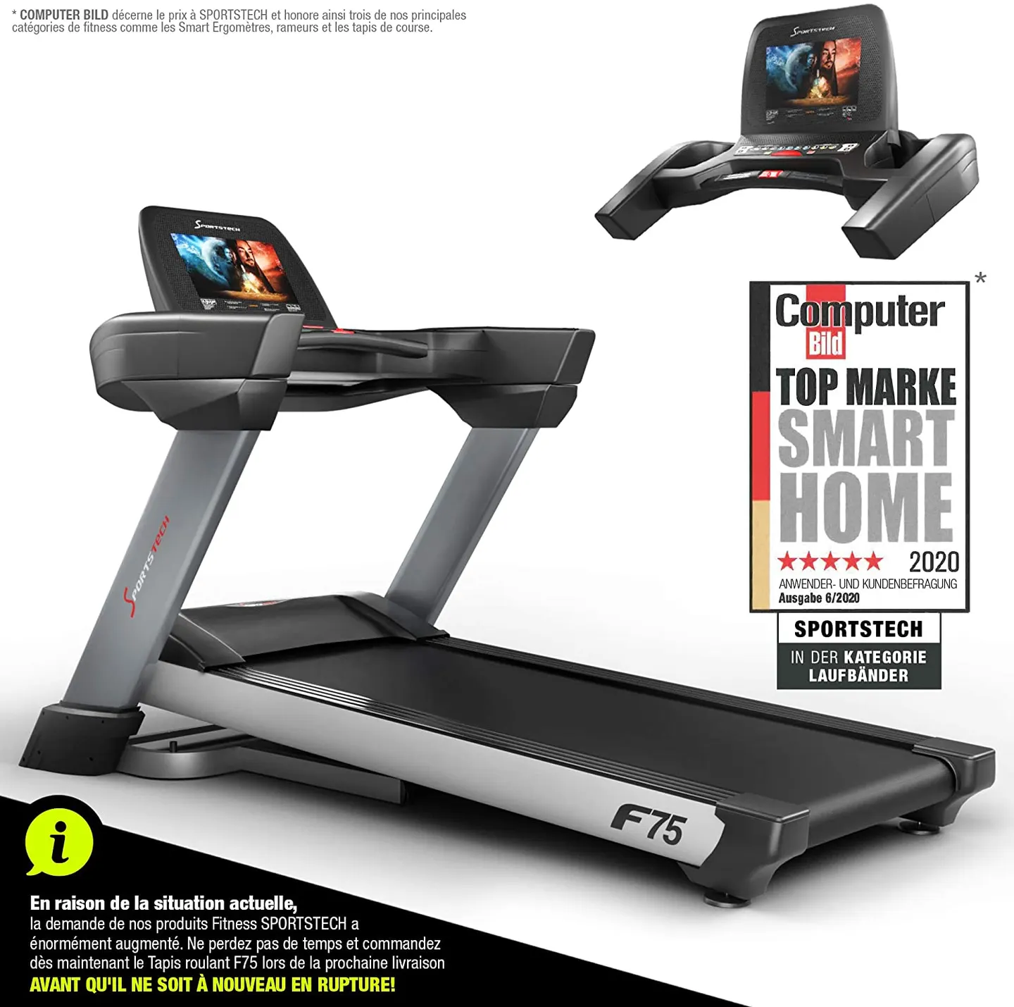 tapis de course Sportstech F75 test avis